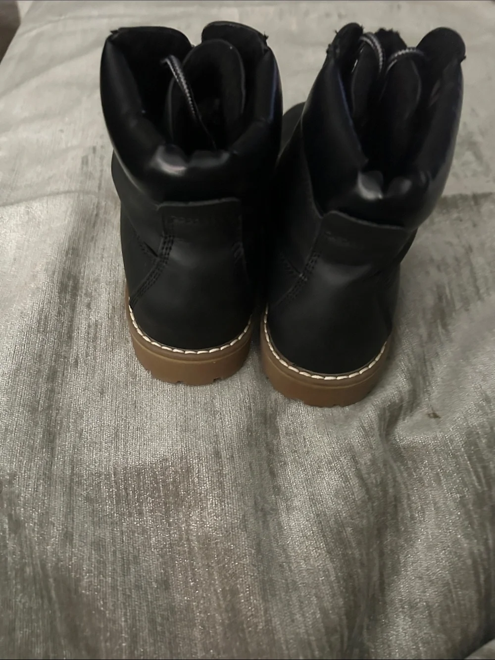 Kids Black Lace-Up Boots